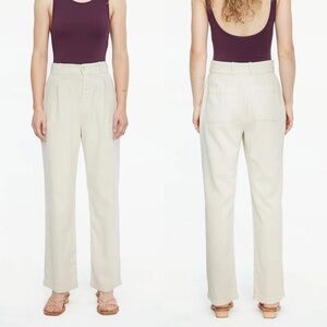 LACAUSA Khaki Tan High Rise Straight Leg Echo Trouser Pants - 2